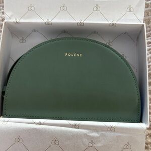 Polene Sage Green Half-Moon Wallet